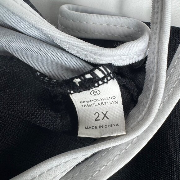 Womens Mixed Print Sheer Zebra Print Tankini Size 2X‎ Vacationcore Beach Summer - Picture 7 of 8